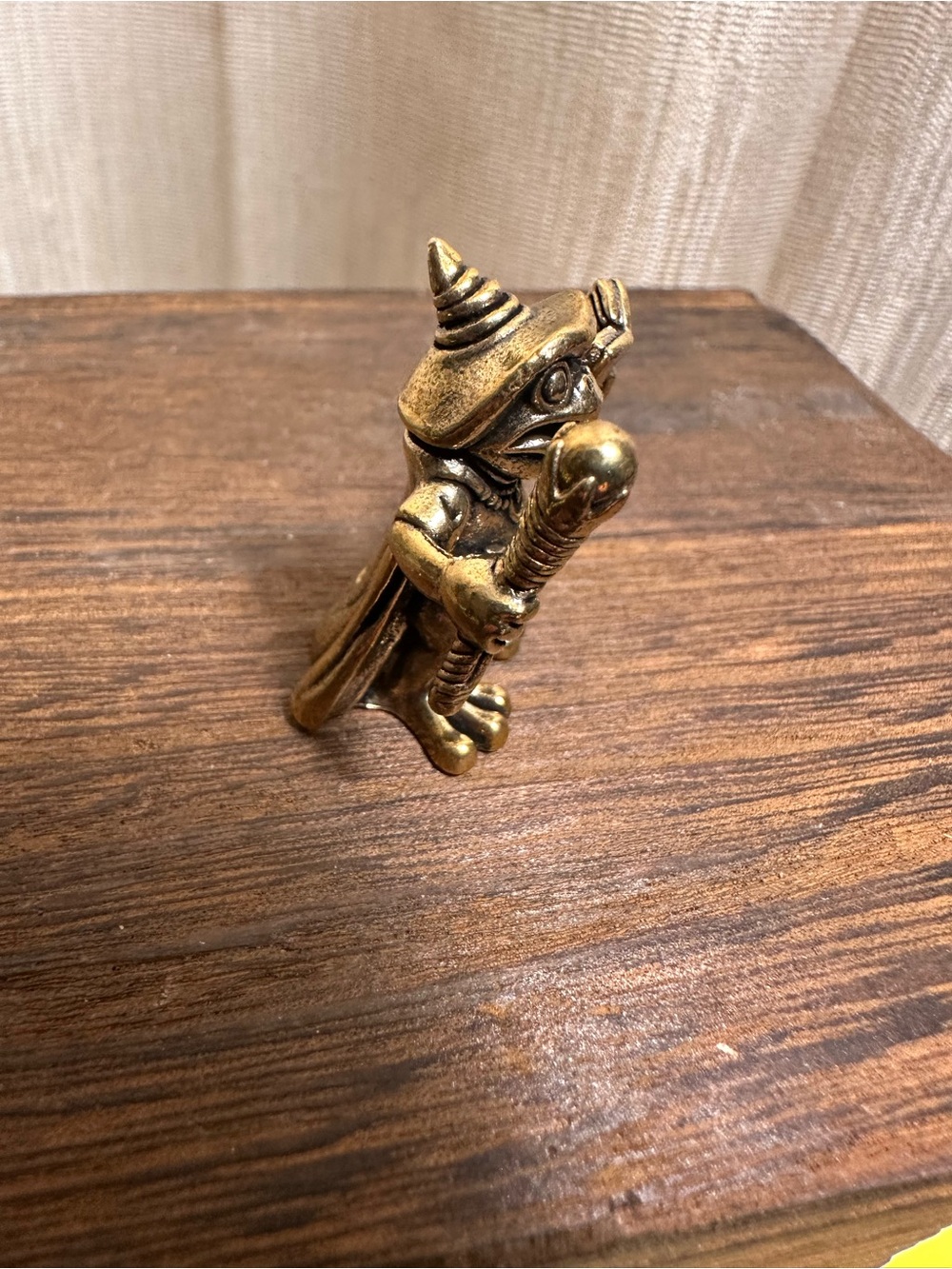 Brass Frog Wizard Figurine - Mini Brass Collectible Figurine - Picture 2 of 11